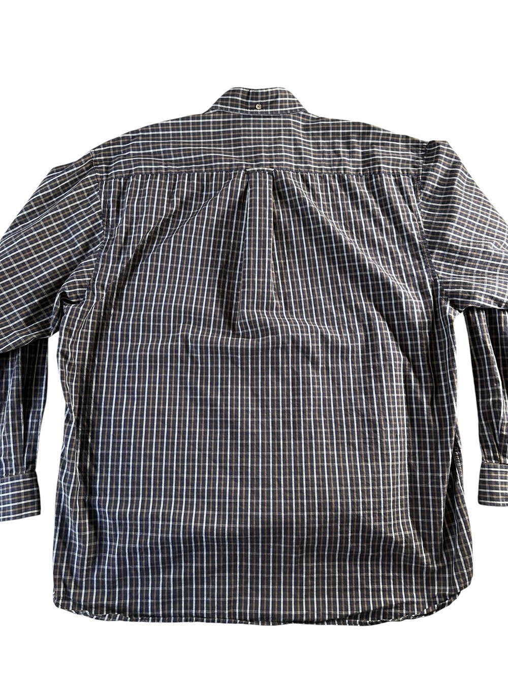 Nordstrom Men's Navy and White Plaid Button-Down Shirt XLT - Picture 7 of 13